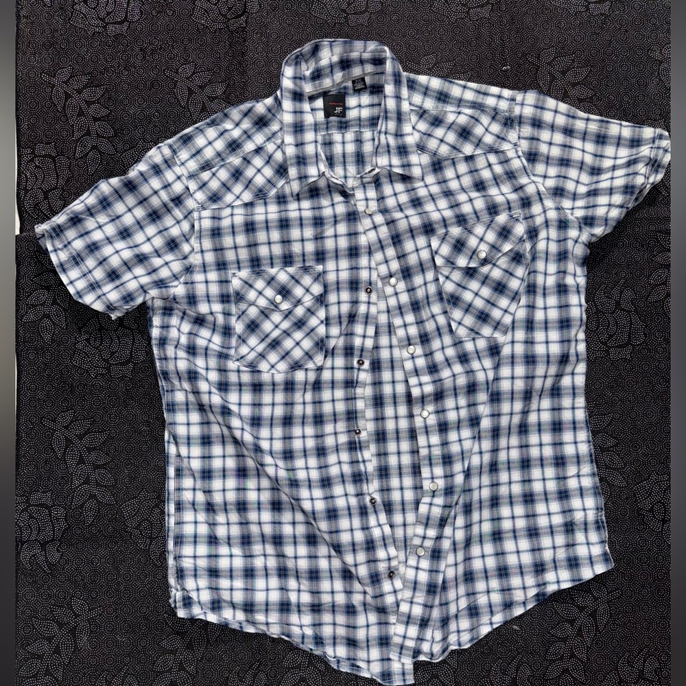 JF Modern Fit Men's Blue Plaid Shirt